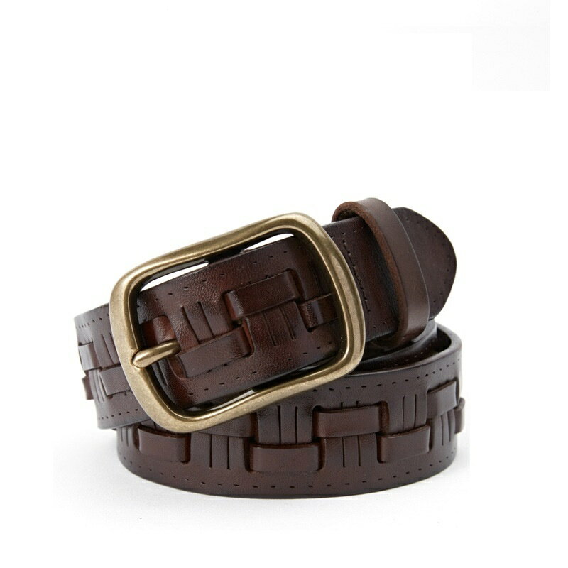 【巴黎精品】真皮皮帶牛皮腰帶-特殊編織俐落潮流針扣男配件4色p1bh30