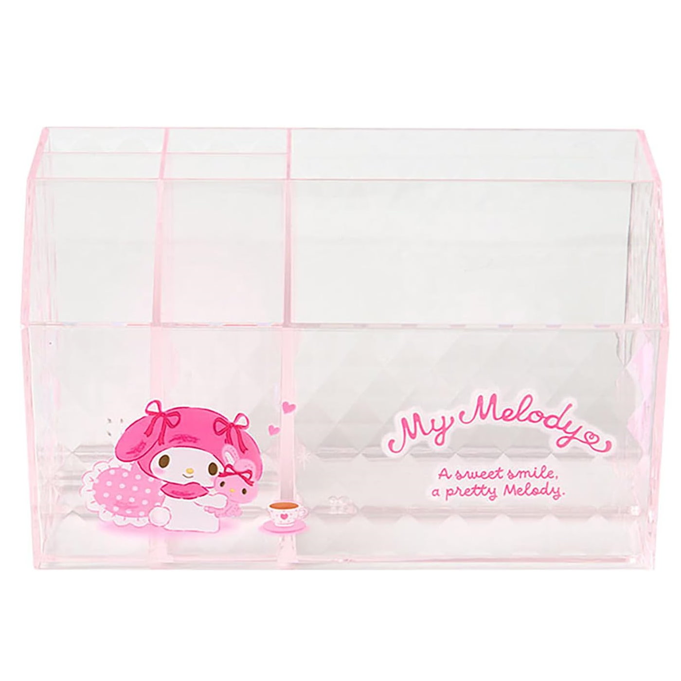 asdfkitty*美樂蒂 透明閃亮 化妝品收納架 置物架-日本正版商品