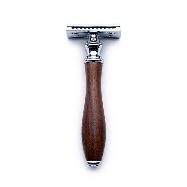 【紳士用品專賣】英國 Grand Manner 尊爵 胡桃木 復古雙刃手動安全刮鬍刀