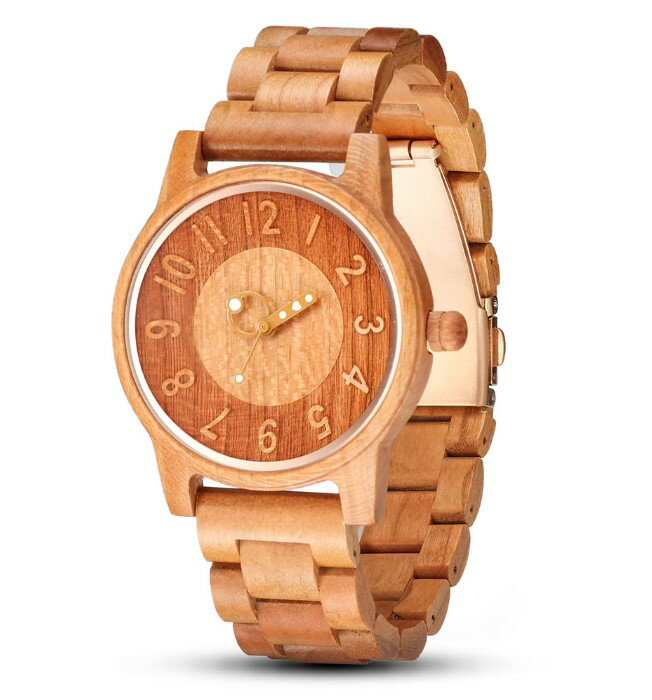 shifenmei【日本代購】復古懷舊木錶  男錶 圓形字母 S5557-01