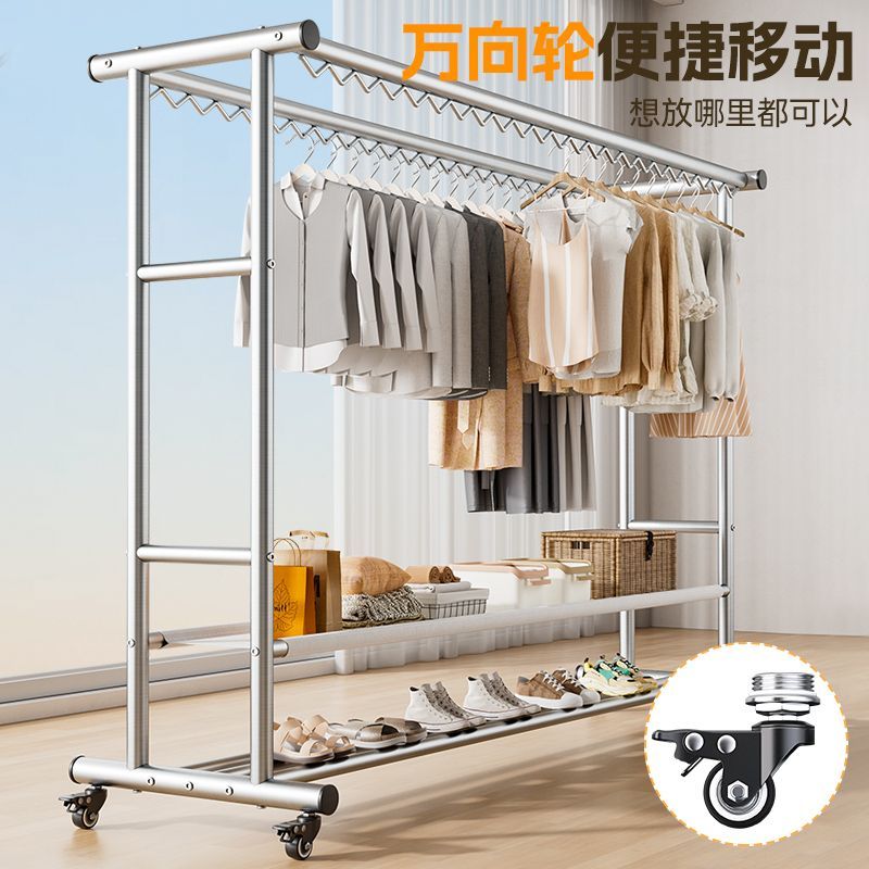 免運 工廠現貨出 特價 晾衣架 晾衣桿 戶外晾衣架 折疊衣架 加粗加厚防風晾衣架家用落地戶外陽臺可移動曬被神器鋼管涼衣桿特惠/開立發票 特價出 H1114 6