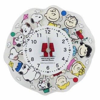 大賀屋 日貨 史努比 壁鐘 時鐘 造型鐘 鐘 鐘錶 壓克力 壁掛鐘 掛鐘 居家 SNOOPY 正版 L00011863
