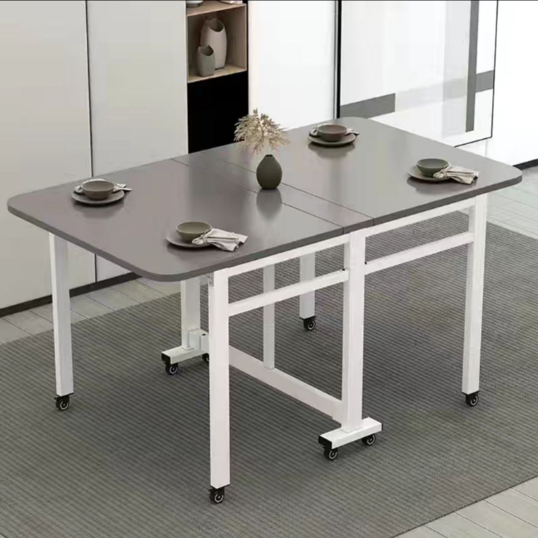 【破損包賠】折疊桌子實木超薄家用小戶型免安裝簡易飯桌可伸縮移動多功能餐桌