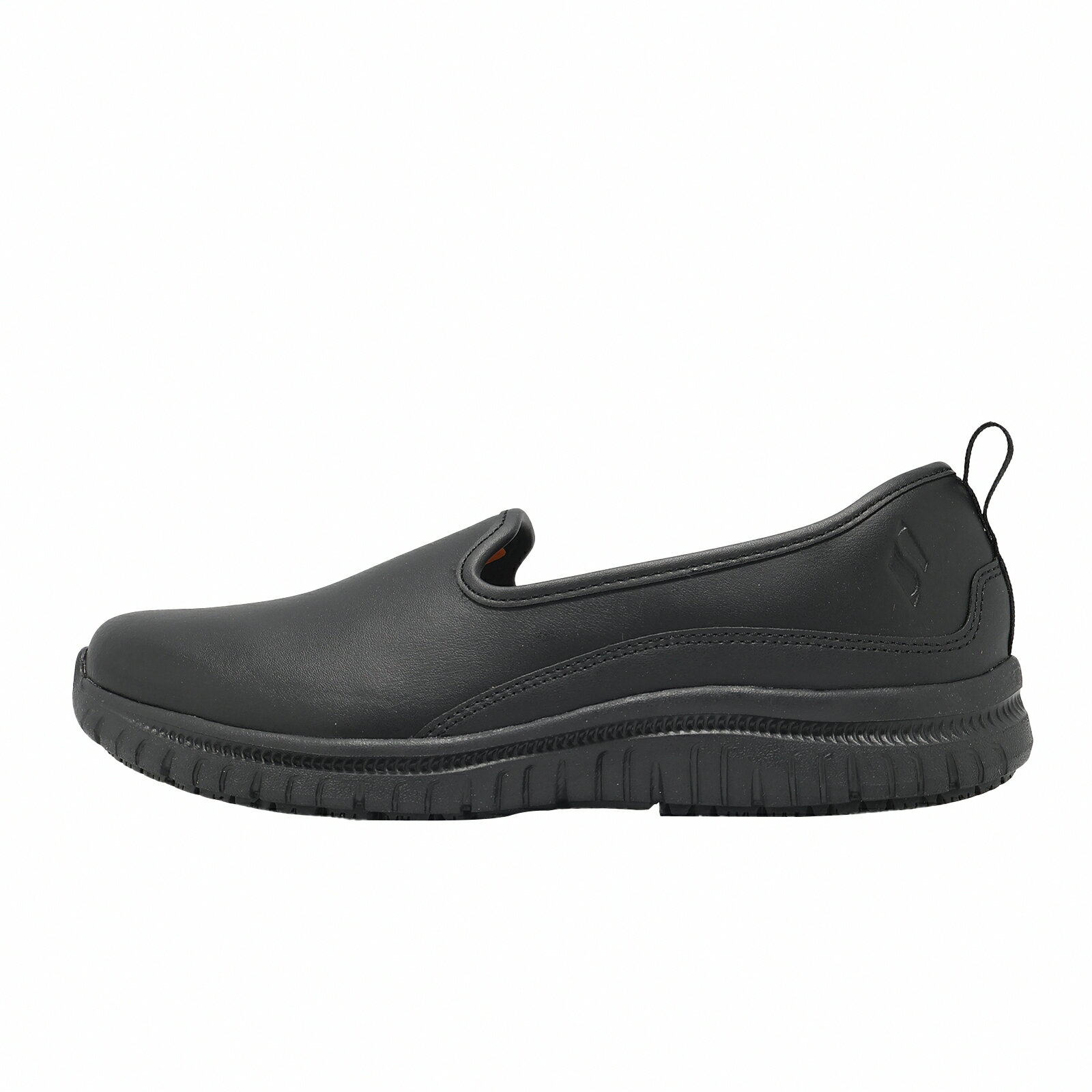 Skechers 工作鞋 Virtue SR-Kasko 女鞋 黑 皮革 無鞋帶 休閒鞋 108242BLK