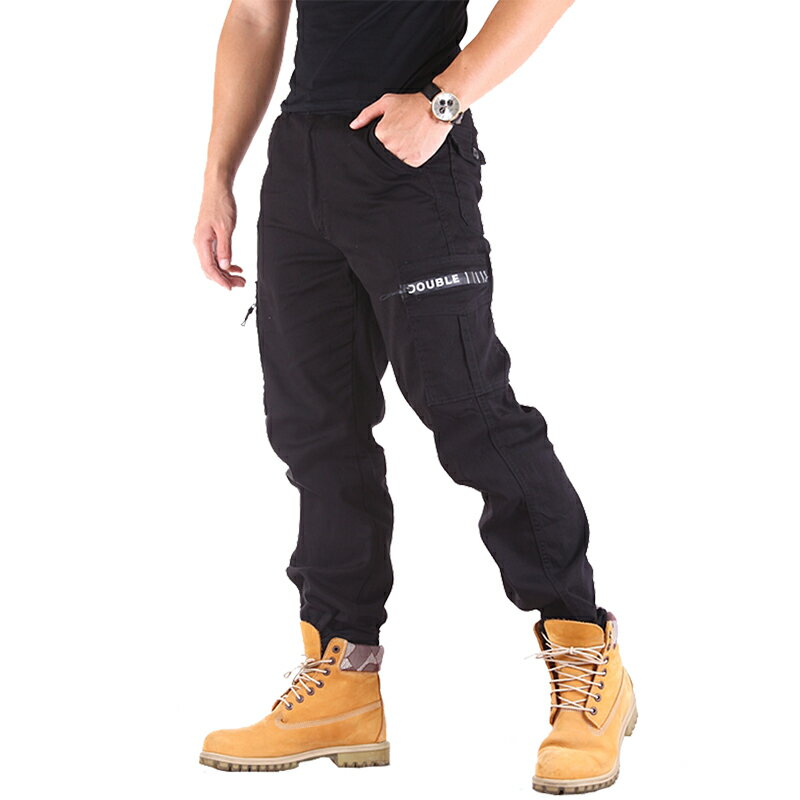 潮流修身工作褲 拉鍊式大側袋 高彈力 透氣 兩色【CS衣舖】#9120 2