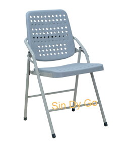 【鑫蘭家具】白宮烤漆灰色折合椅H81cm 洽談椅 上課椅 收納折合椅