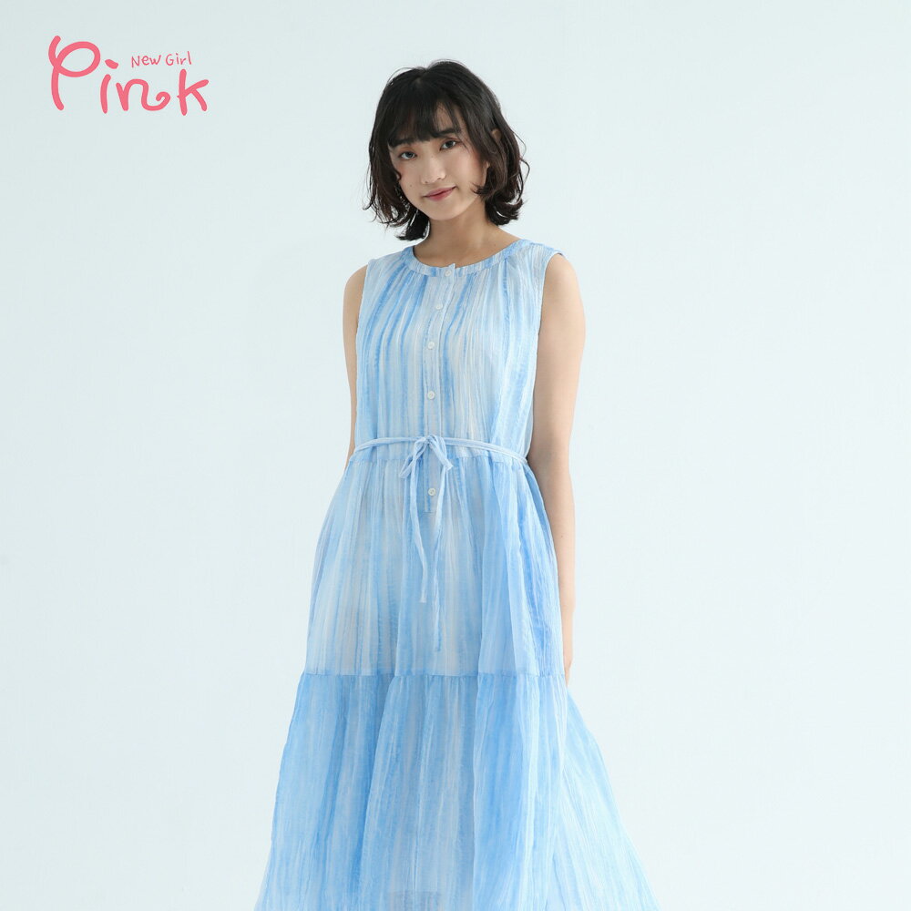 Pink* 雲光紗語雪紡輕薄洋裝 Y4105AD