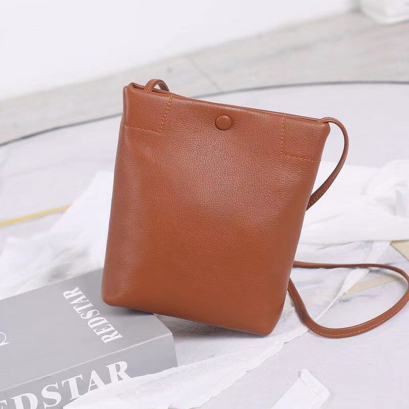 【喜挖】迷你真皮小包簡約水桶包頭層牛皮單肩包韓版軟皮斜挎包純皮小方包