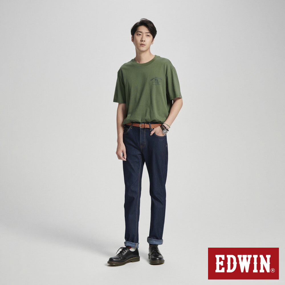 EDWIN BLUE TRIP 印地安寬版短袖T恤-男款 橄欖綠