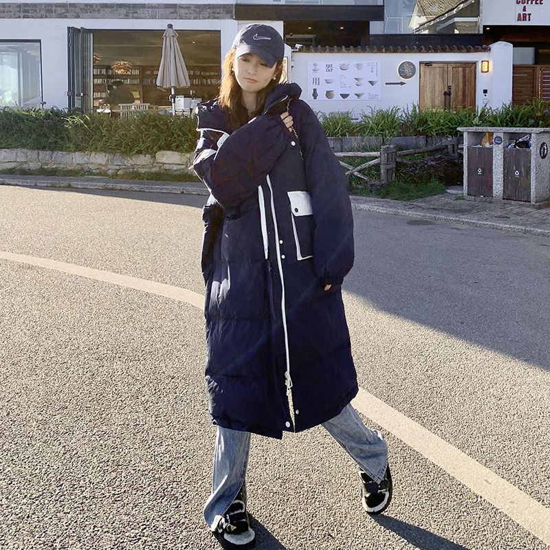 快速出貨/羽絨外套 長大衣 韓版寬松中長款羽絨服女年冬季新款高檔洋氣學院風白鴨絨外套