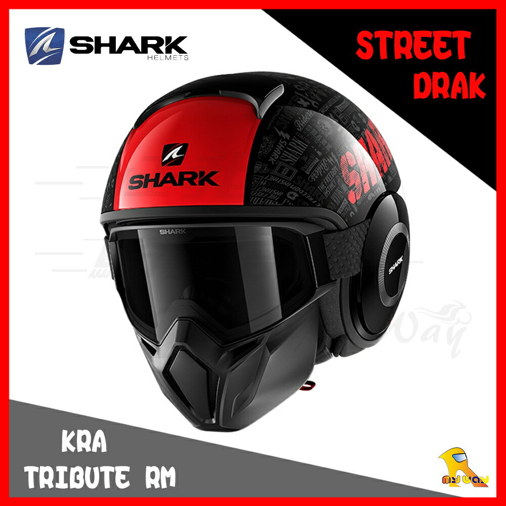 ~任我行騎士部品~ Shark Street Drak Tribute RM 亮黑紅 KRA 面罩 鬼面 半罩
