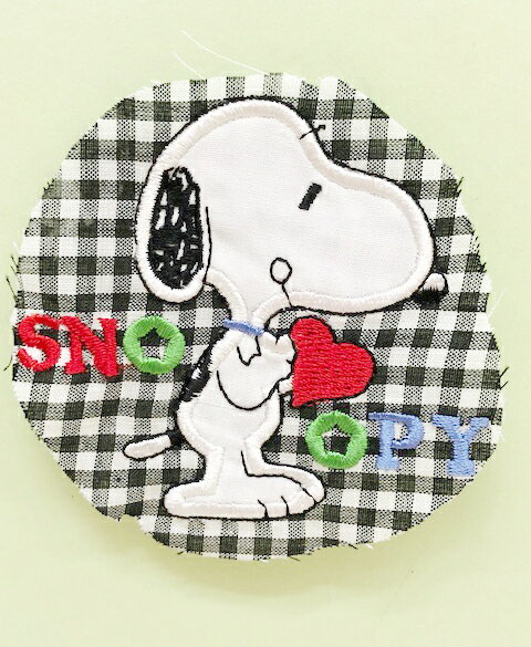 【震撼精品百貨】史奴比Peanuts Snoopy SNOOPY 貼布-心圓黑#31172 震撼日式精品百貨
