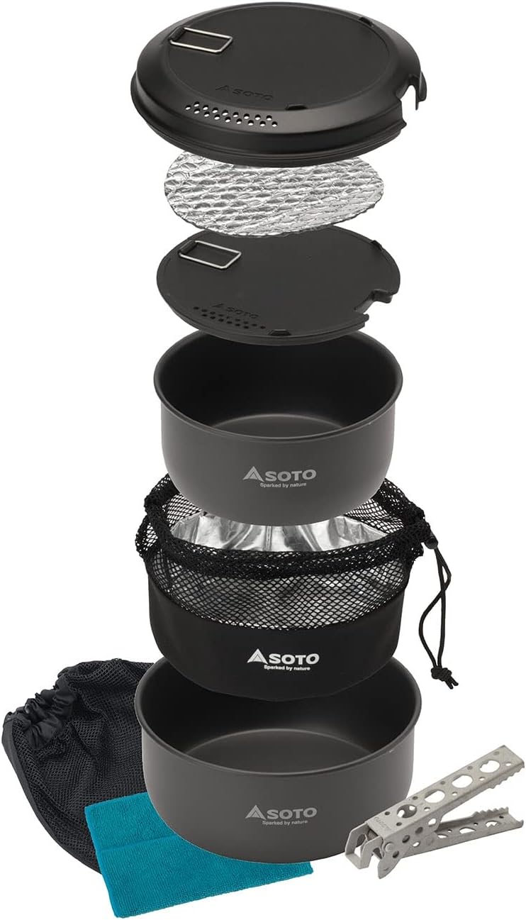 日本 SOTO 鋁合金 鍋具 9件組 SOD-501 戶外 多用途 炊具 烹調 保溫 露營 登山 野炊 野營 日本代購