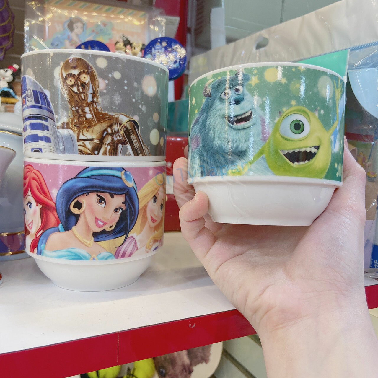 真愛日本 迪士尼 皮克斯 迪士尼專賣店 限定三入陶瓷茶湯杯 陶瓷杯 湯杯 杯子 茶杯 水杯