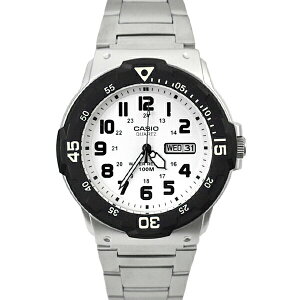 CASIO手錶 黑白軍裝銀帶鋼錶【NECE23】
