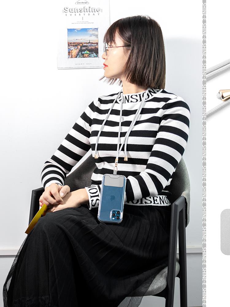 日韓拆卸調節斜跨背帶鑰匙扣時尚手機掛繩掛脖安全防丟老人固定卡 1
