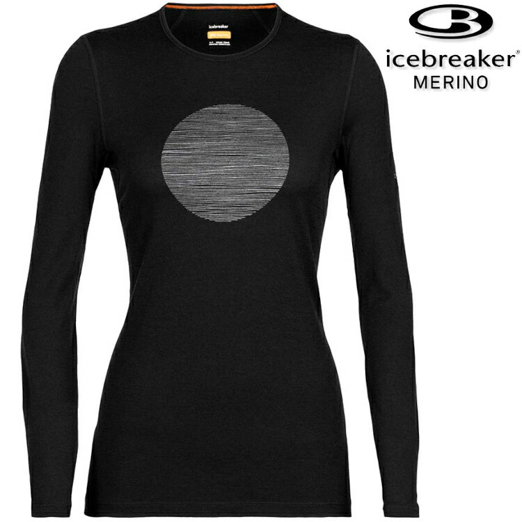 Icebreaker Oasis BF200 女款圓領長袖上衣/美麗諾羊毛排汗衣-面面俱圓 0A56I1 001 黑