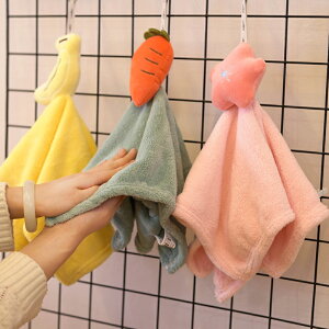 可愛吸水掛式韓國擦手巾加厚卡通廚房搽干手巾毛巾北歐衛生間兒童