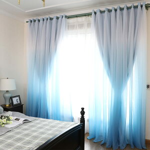 韓式田園公主風窗簾純色窗紗婚房臥室夢幻兒童窗簾成品 簡約現代
