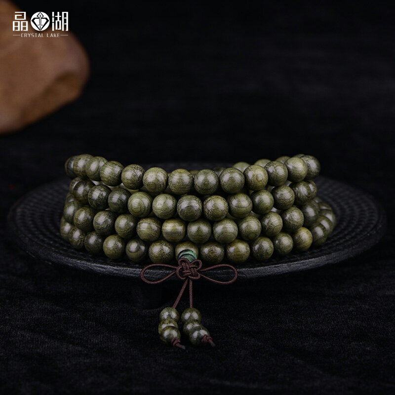 晶湖印尼老料金絲楠木手串108顆佛珠數珠文玩木手鏈男士女