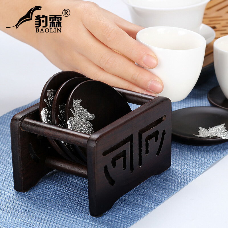 黑檀木茶墊隔熱墊茶杯墊子功夫茶具配件禪意竹製茶盤茶臺創意家用