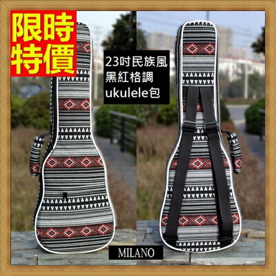 烏克麗麗包ukulele琴包配件-23吋黑紅復古民族風帆布手提背包保護袋琴袋琴套69y27【獨家進口】【米蘭精品】