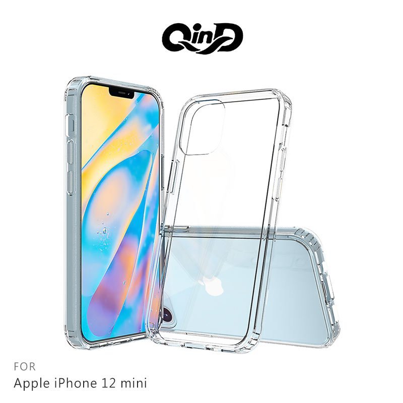 QinD Apple iPhone 12 mini (5.4吋) 雙料保護套 透明殼 硬殼 背蓋式【APP下單4%點數回饋】