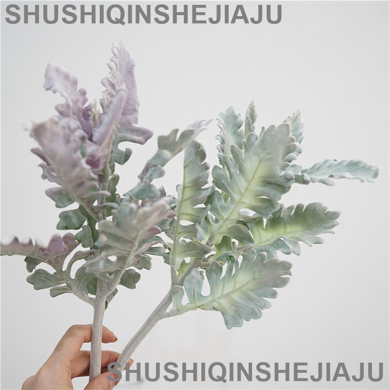 滿280元出貨 仿真花 假花 可開發票 北歐小清新仿真植物小銀葉菊家居插花裝飾品擺設婚慶假花攝影道具