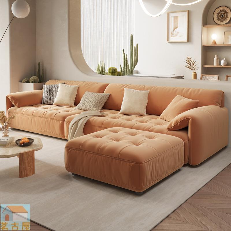 2022新款沙發拼色豆腐塊輕奢現代客廳大小戶型沙發奶油風