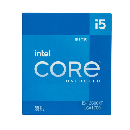 英特爾酷睿I5 12600KF盒裝12代CPU處理器10核16線程適用Z690/B660