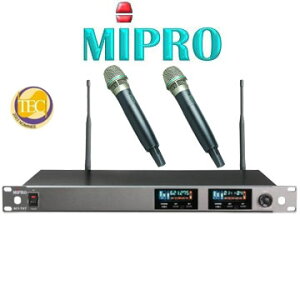 MIPRO ACT-727B 無線麥克風 窄頻1U雙頻道純自動選訊無線麥克風接收機 配2支手握麥克風ACT-72H