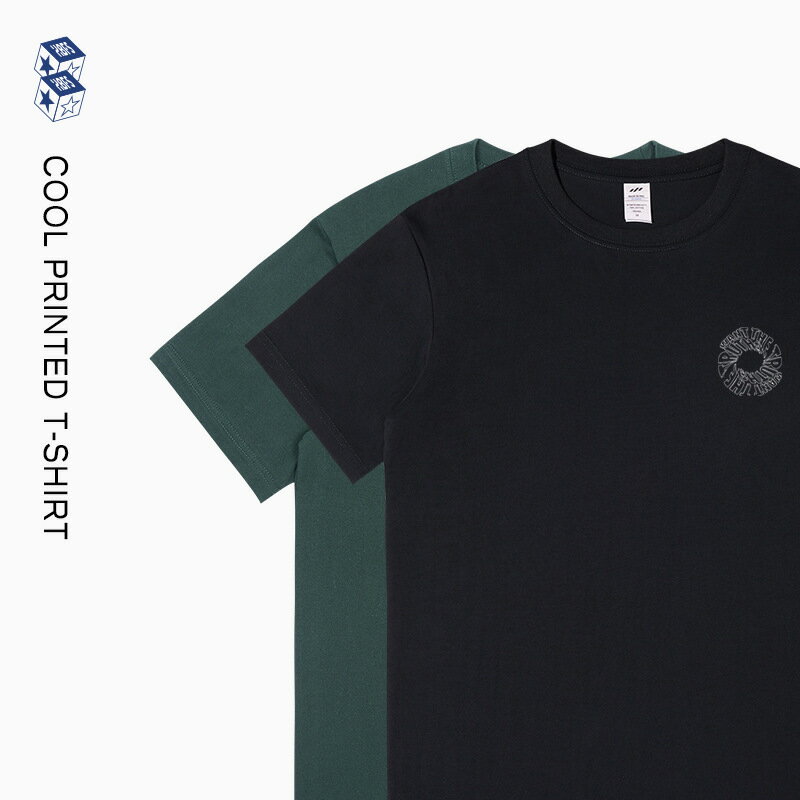 【喜挖】歐美街頭潮人字母印花圓領T恤夏季小眾設計感酷boy穿搭純棉短袖t