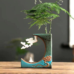 創意陶瓷花插時尚個性小花器裝飾品綠蘿水培花瓶家居辦公桌面擺件
