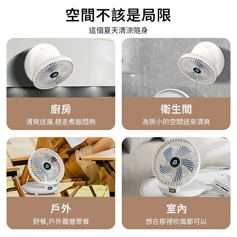 S1 壁掛桌面風扇 空氣循環扇 靜音風扇 風扇 觸控 桌扇 壁扇 電風扇 露營 辦公 小風扇 廚房風扇 折疊風扇 6