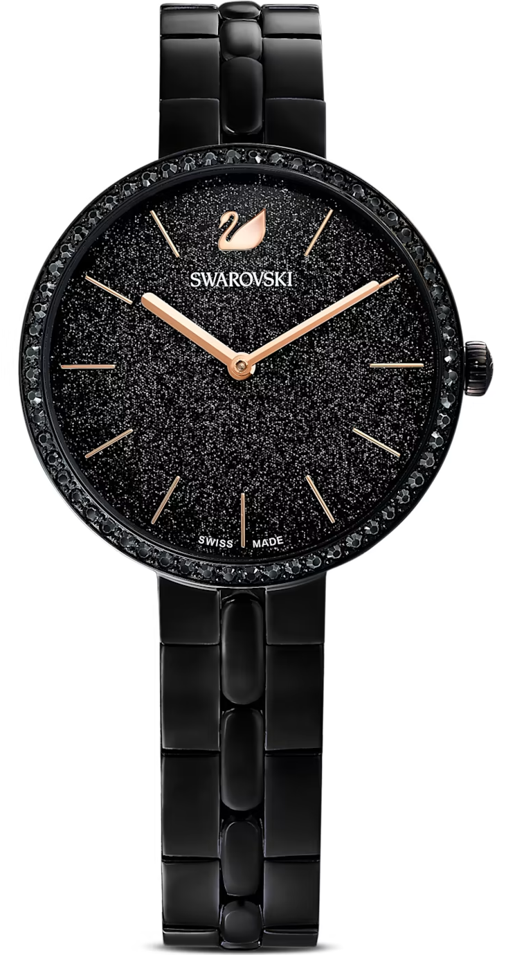 SWAROVSKI 施華洛世奇 Cosmopolitan手錶(5547646)-32mm-黑面鋼帶【刷卡回饋 分期0利率】【APP下單4%點數回饋】