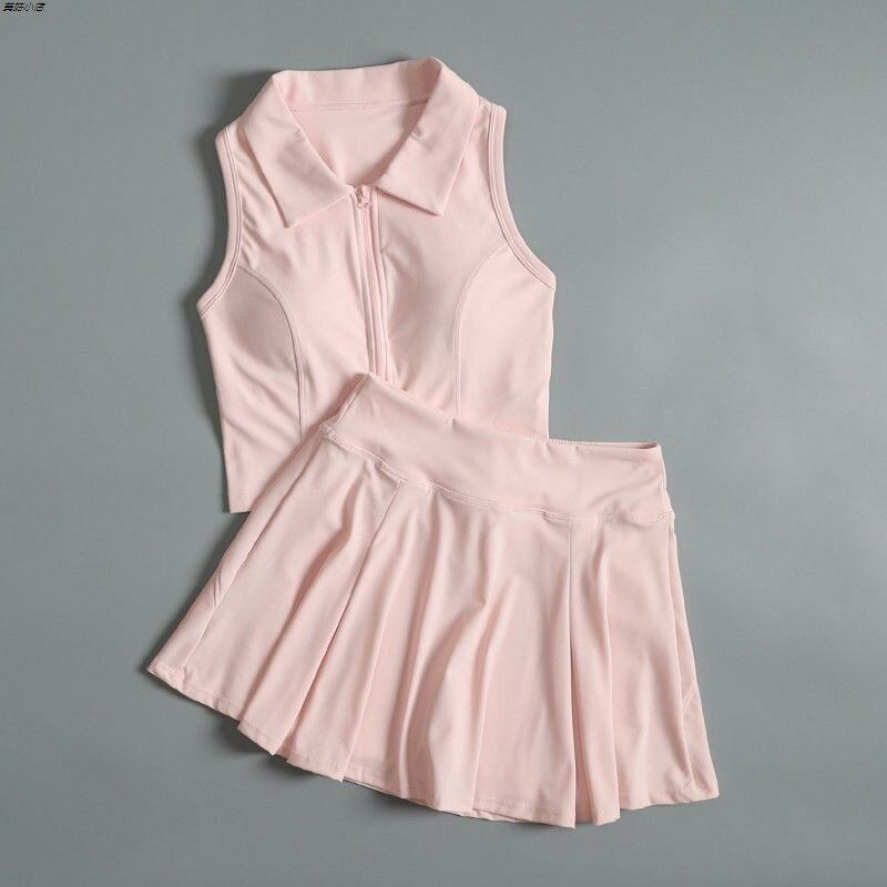 【喜挖】羽毛球服運動套裝女2025新款瑜伽上衣背心網球短裙跑步速乾健身衣