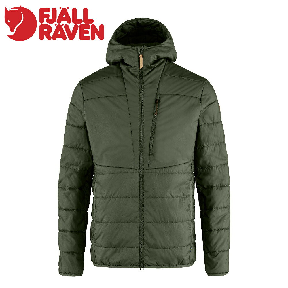 【Fjallraven 小狐狸 男 Keb 化纖連帽夾克《深森綠》】F82413/化纖外套/登山外套/化纖填充外套