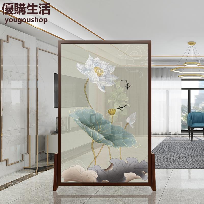 優購生活~定製新中式屏風隔斷客廳簡約現代家用實木入戶玄關小戶型定製移動座屏定製 屏風櫃 屏風 隔間 客廳 玄關櫃 隔板 屏風架訂製 可付費上門安裝