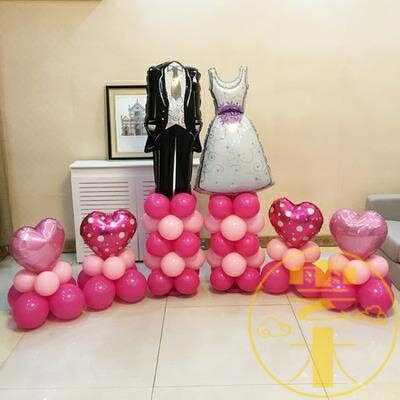 鋁膜氣球立柱 結婚婚房裝飾新郎新娘路引造型 婚慶布置【雲木雜貨】