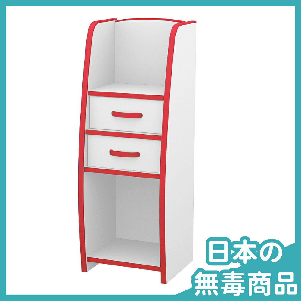 日本進口/書櫃/收納 TZUMii 小木偶兒童二抽收納櫃-紅白
