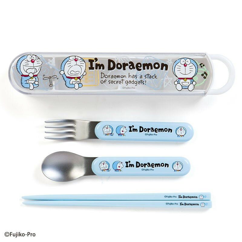 日本進口 哆啦A夢 小叮噹 I'm Doraemon 環保餐具組 《 筷子、叉子、湯匙 附收納盒及姓名貼 》 ★ 日本製 ★ 夢想家 Zakka'fe