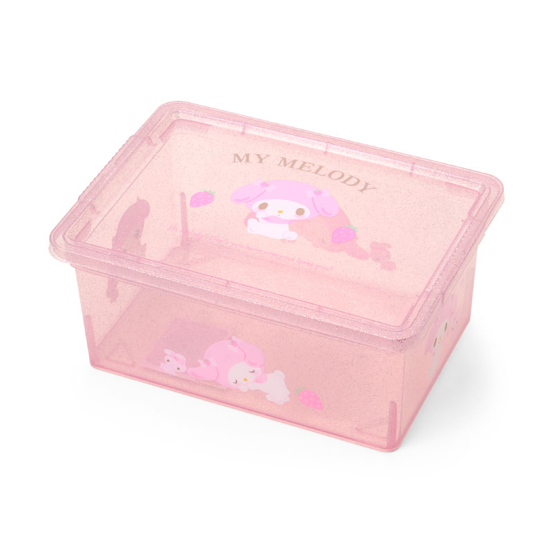 asdfkitty*美樂蒂草莓 SANRIO 有蓋收納盒-S號-置物盒 口罩盒-日本正版商品