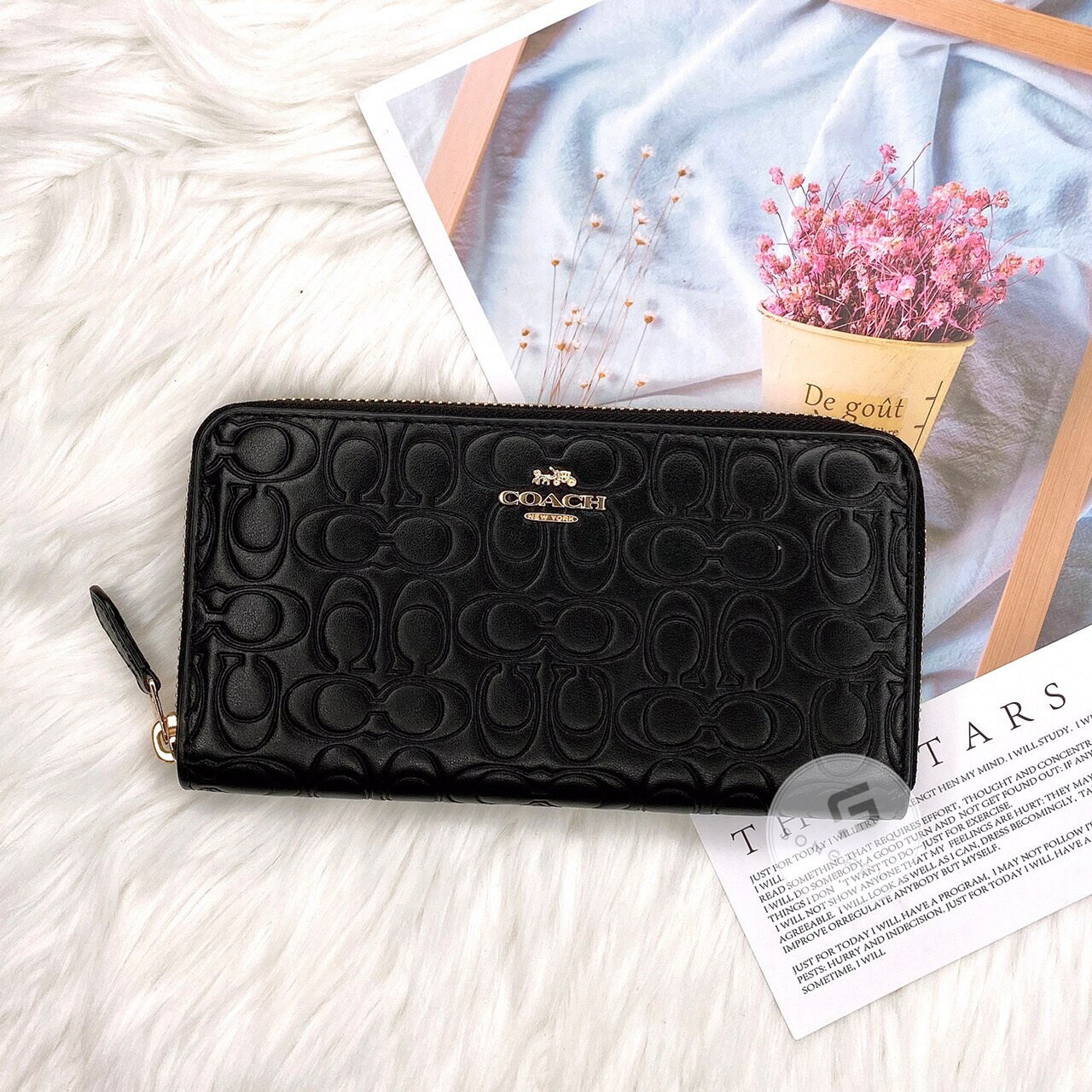 美國代購 臺灣現貨 Coach 女款浮雕長夾【送禮精選★APP下單點數4倍送】