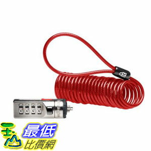 [7美國直購] 電纜鎖 Kensington Portable Combination Cable Lock for Laptops and Other Devices - Red (K64671AM)