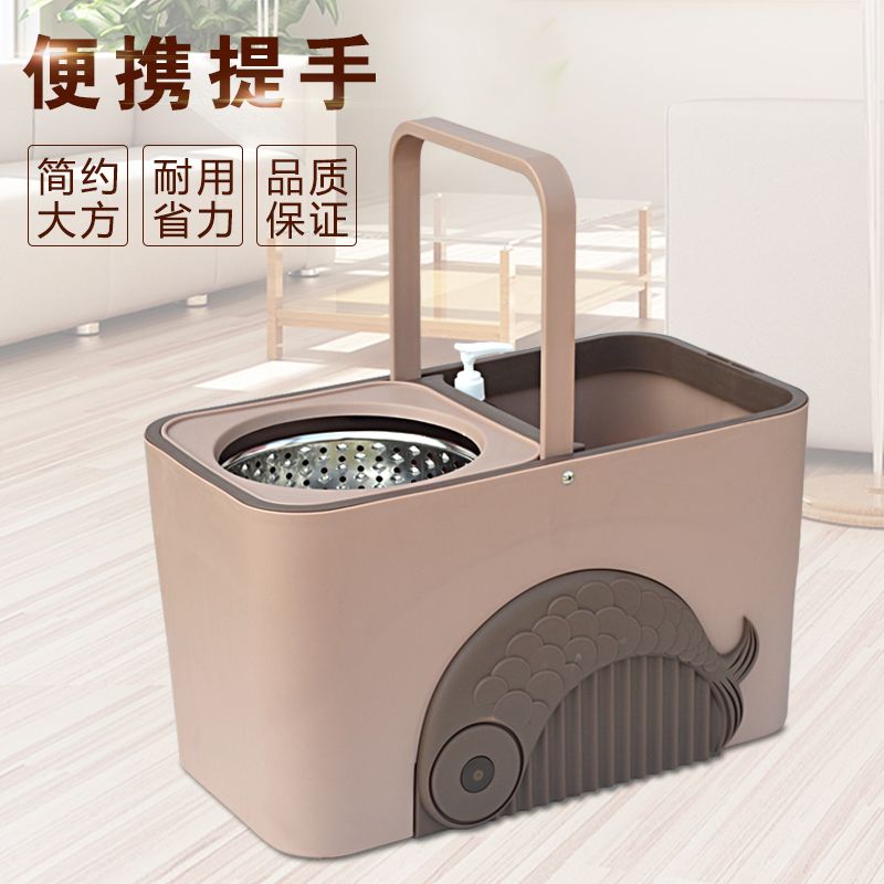 拖把 懶人拖把 家用拖把 拖把套組 好神拖旋轉拖把桿通用式家用免手洗甩幹懶人拖地墩布桶一拖神器凈