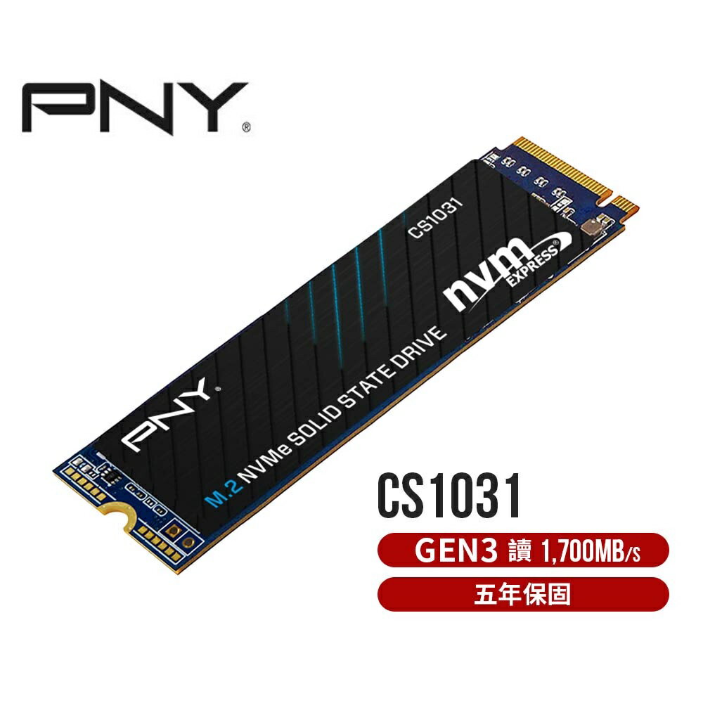 【含稅公司貨】PNY必恩威 CS1031 2TB 1TB 500G M.2 2280 PCIe Gen3 SSD固態硬碟