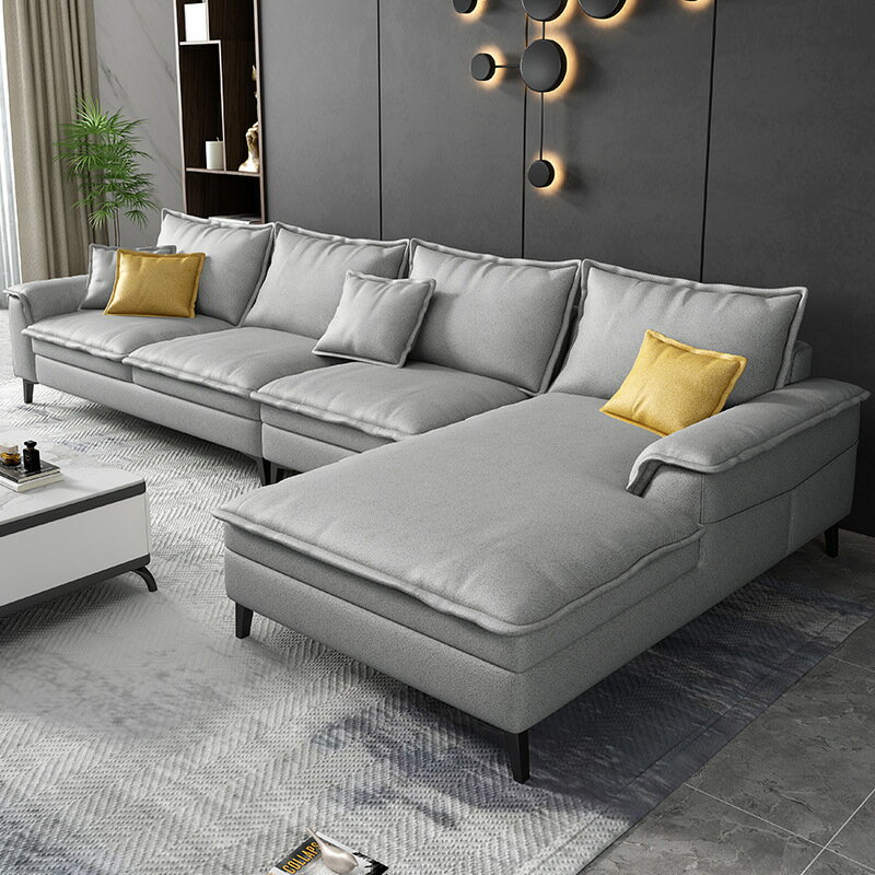 客廳沙發免洗意式現代簡約科技布大小戶型北歐可拆洗乳膠沙發組合