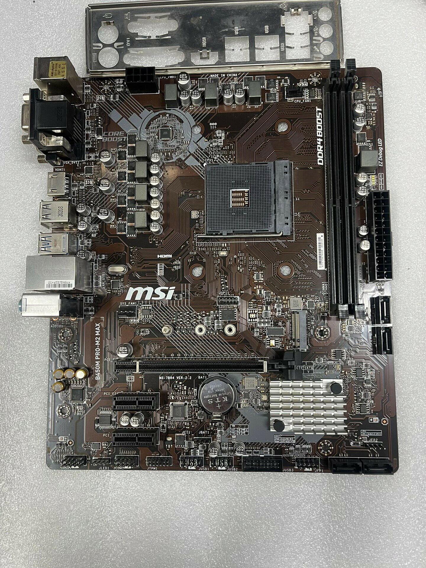 微星B450M PRO-M2 MAX 主機板 升級拆機主機板 功能正常 支援多款CPU 免費升級BIOS 電腦DIY 組裝零件