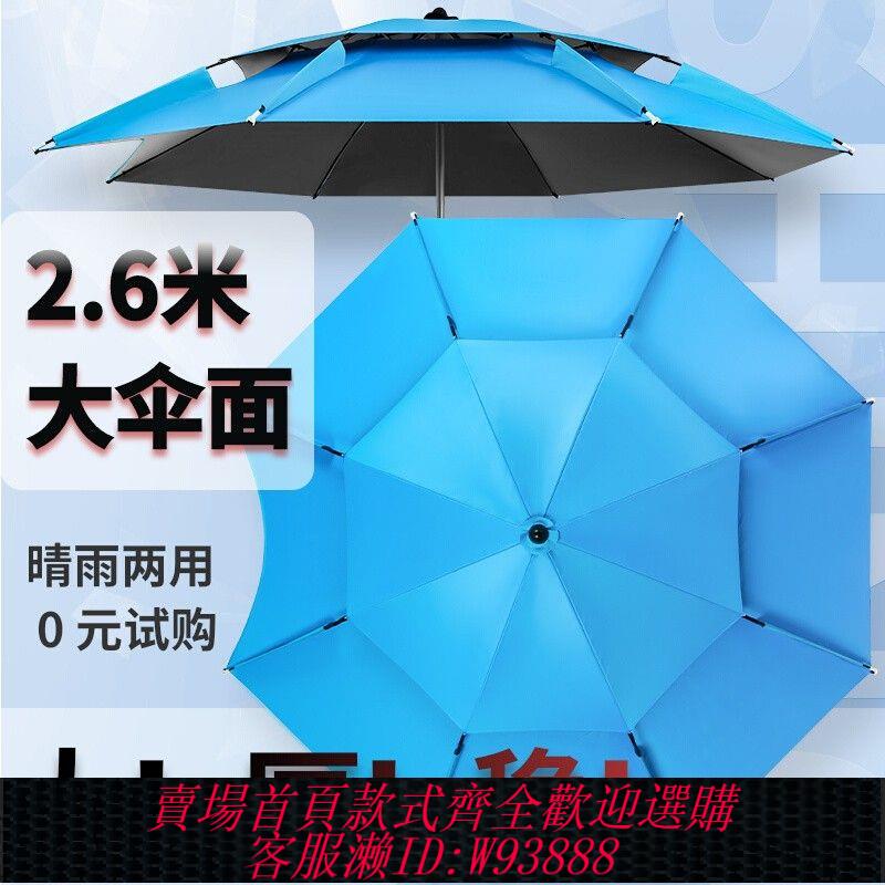 【公司貨 最低價】戶外釣魚專用傘晴雨兩用抗風加厚防曬防暴雨垂釣拐杖遮陽大釣魚傘