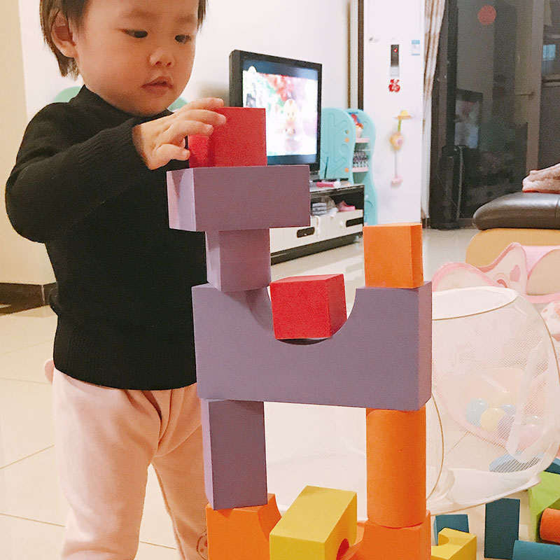 兒童泡沫EVA平衡海綿積木5cm52大塊磚頭幼兒園大號拼搭益智玩具軟